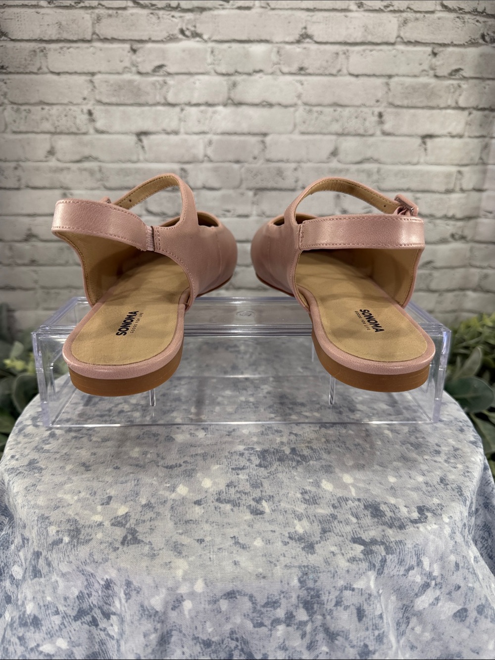 SONOMA “Lizbethh” Blush Round-Toe Open Heel Slingback Dress Flat WMS 9.5M 🩷 NIB - Picture 6 of 11